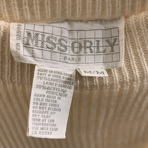 Vintage cream wool pencil knit skirt size: M - Picture 5 of 6